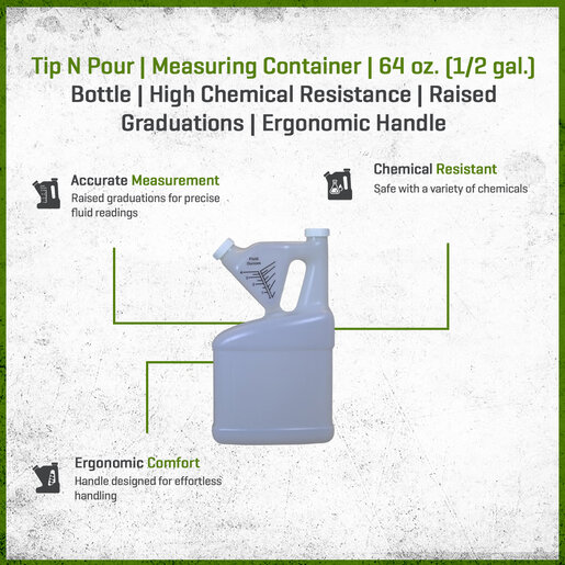 Tip N Pour U064A-NAT-HD Series 500 Measuring Container 64 oz. (1/2